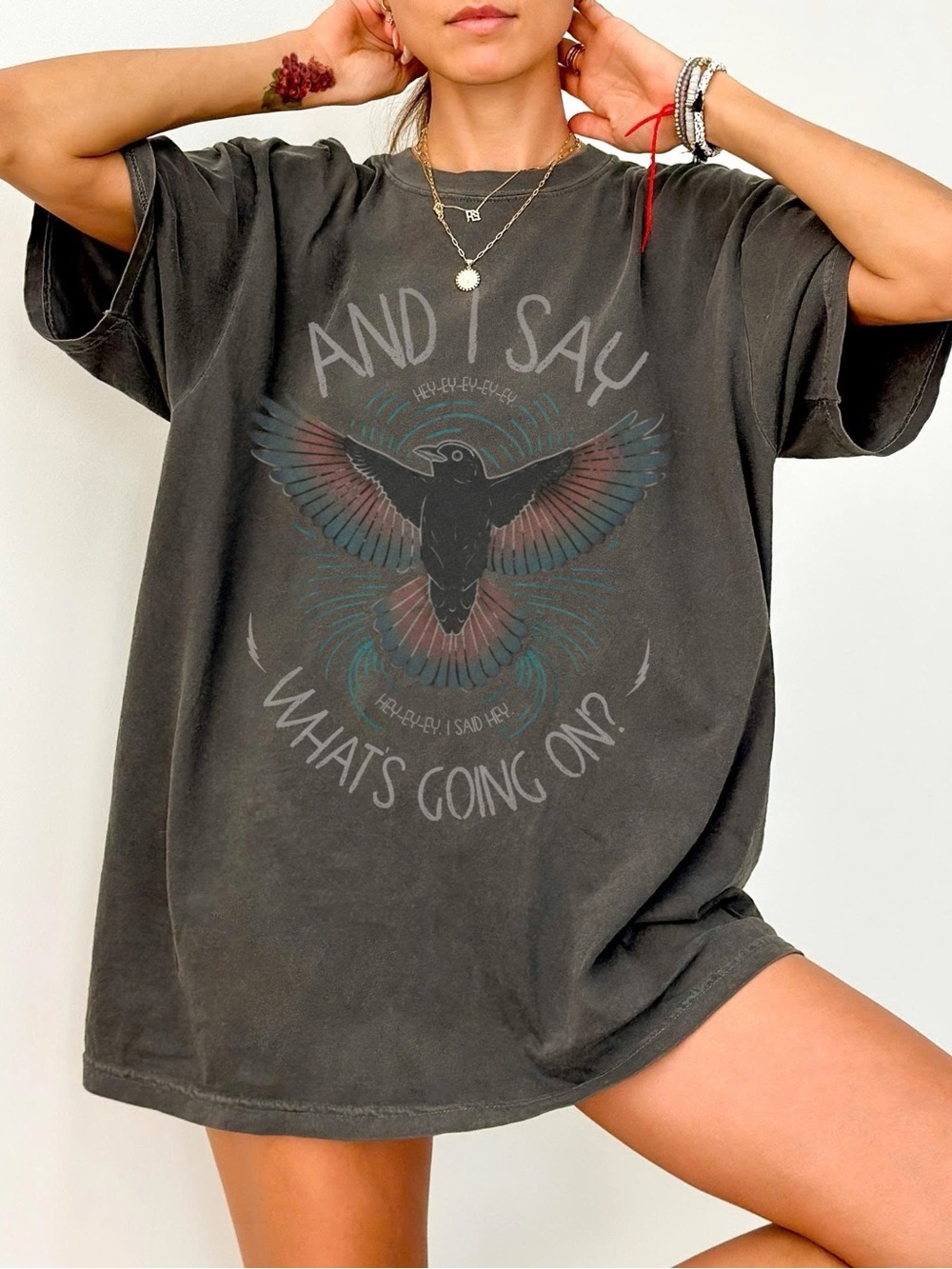 Vintage Graphic Tee Dress - Pepper 'And I Say What's Going On'